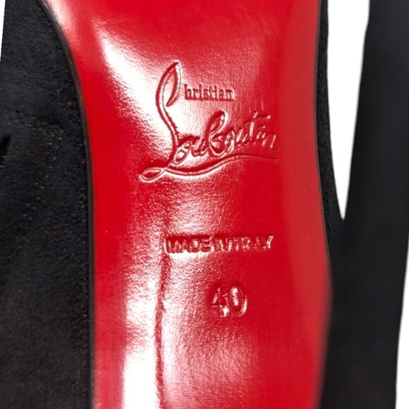 Christian Louboutin Bellissima 100 Ankle Boot Suede Round Toe High Heel Black 40 - Picture 8 of 10